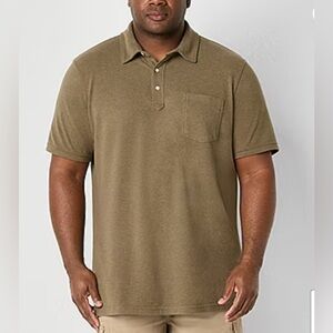 Mutual Weave Men's Heatherered Olive Short Sleeve Polo Shirt NWT 4X #1858